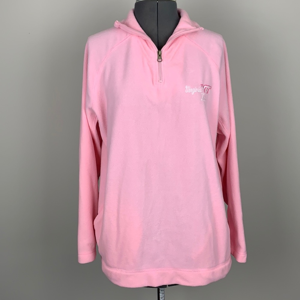 Official NCAA Virginia Tech Pink Fleece Pullover Quarter Zip